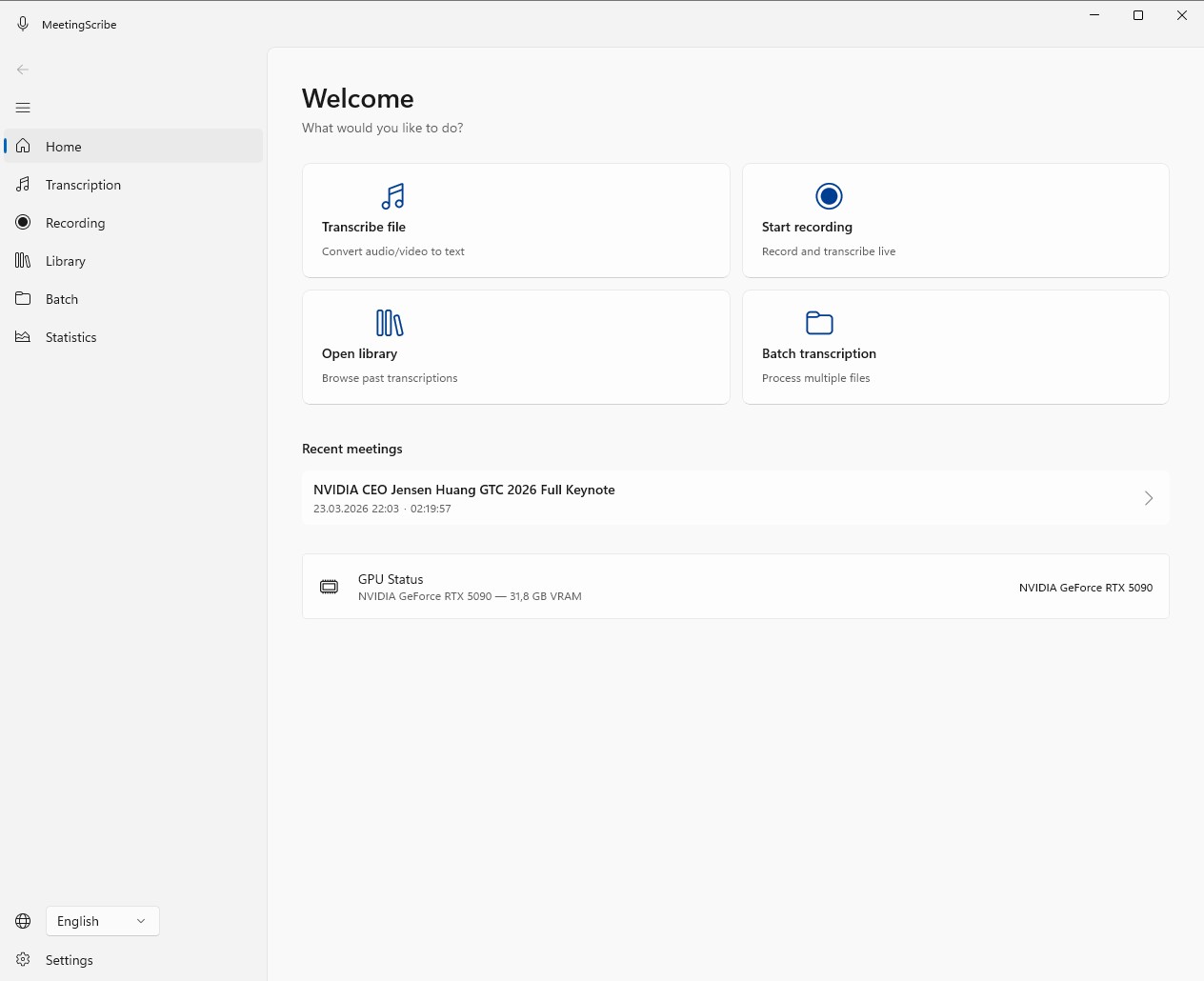 MeetingScribe Windows-App